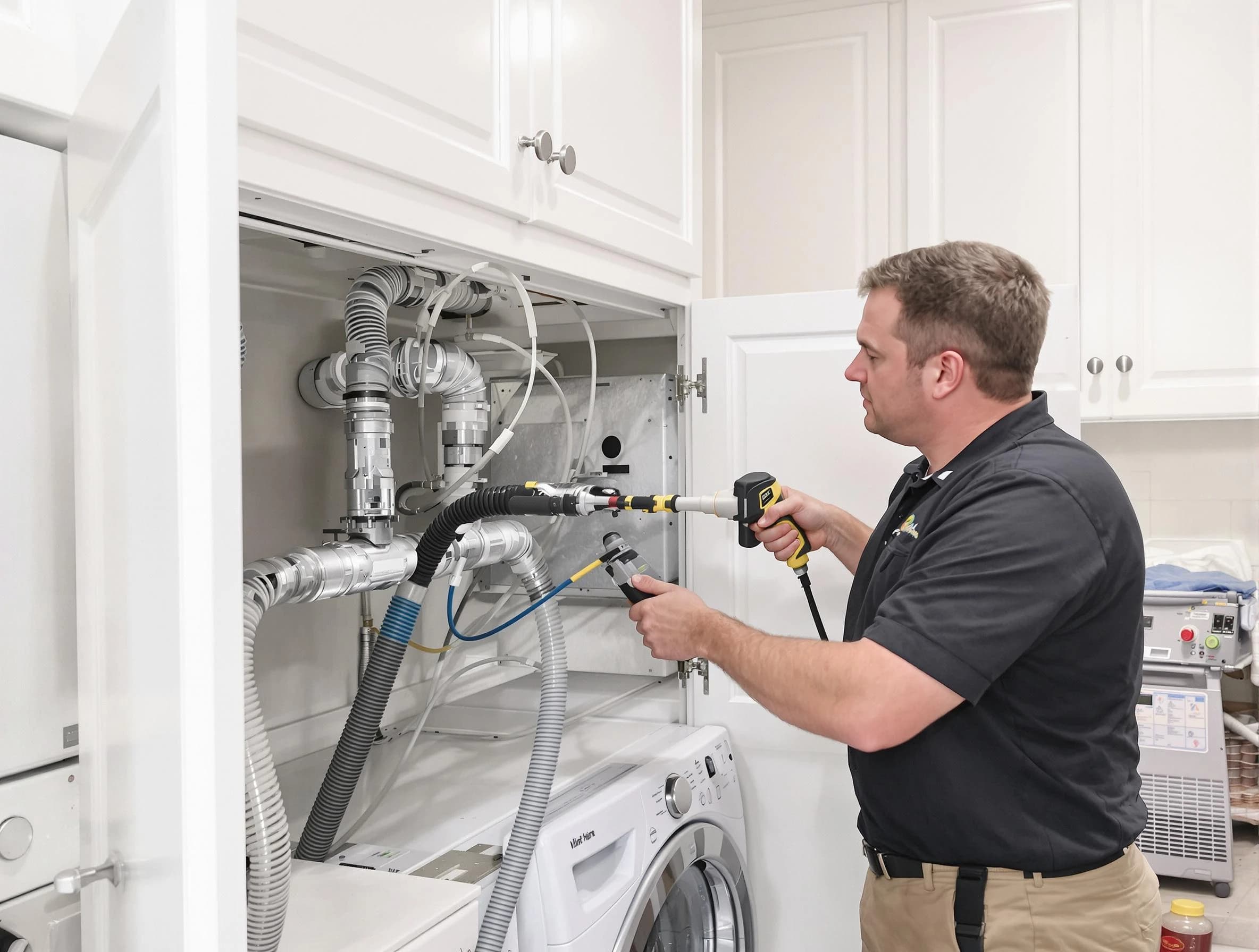Dormont Dryer Vent Cleaning professional removing severe blockage from a clogged dryer vent in Dormont