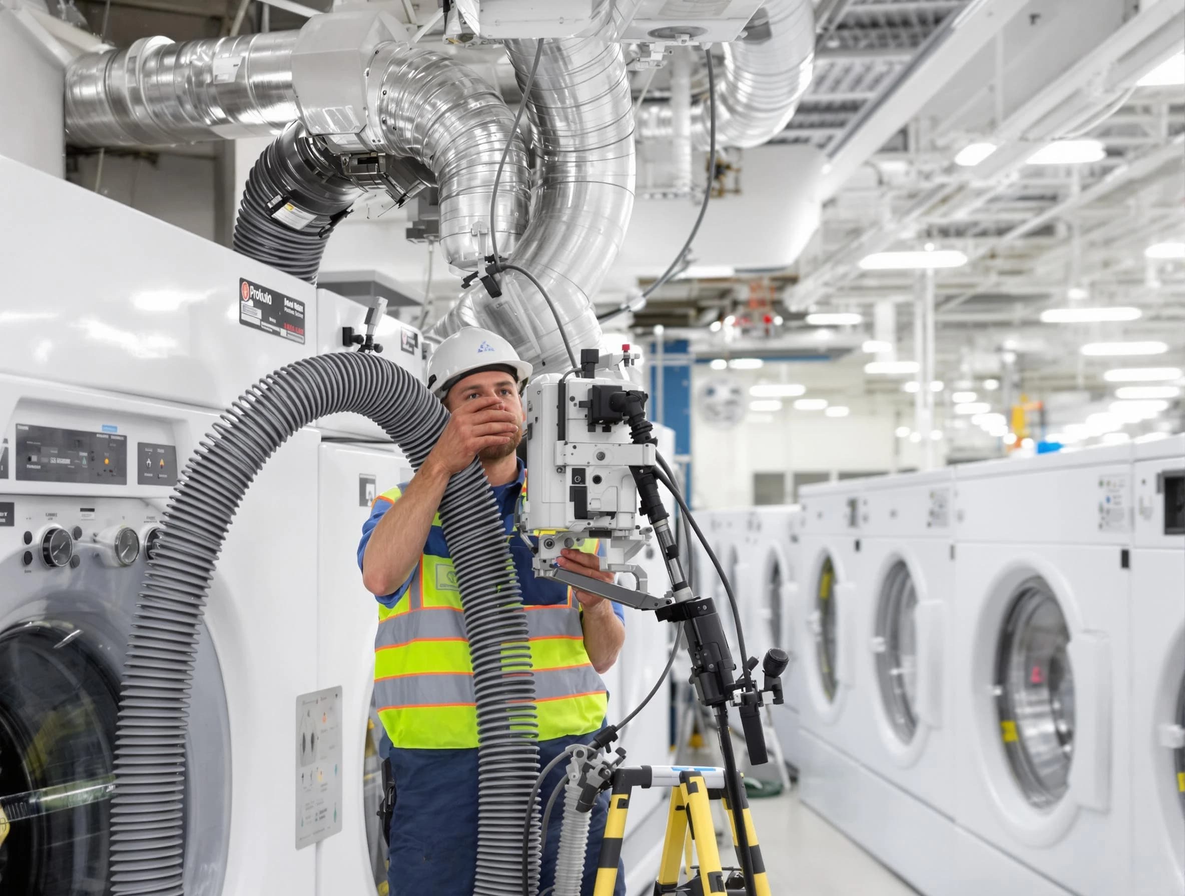 Dormont Dryer Vent Cleaning team performing commercial-grade dryer vent cleaning at a business facility in Dormont