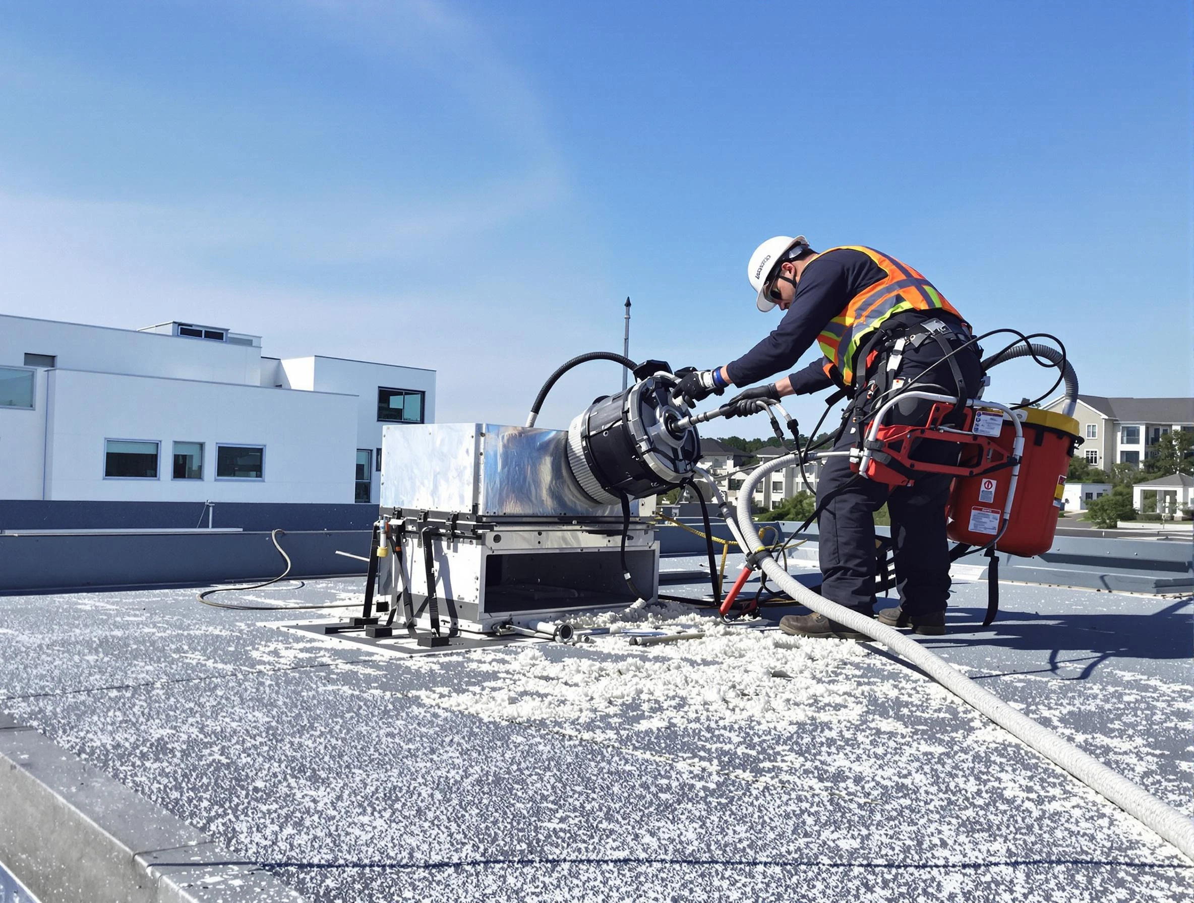 Cleaning Dryer Vent On Roof in Dormont